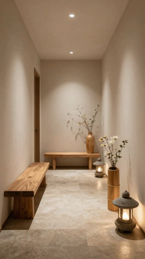 10 Japanese Style Hallway Ideas That Feel Peaceful and Intentional - 1. Embrace Natural Materials 1