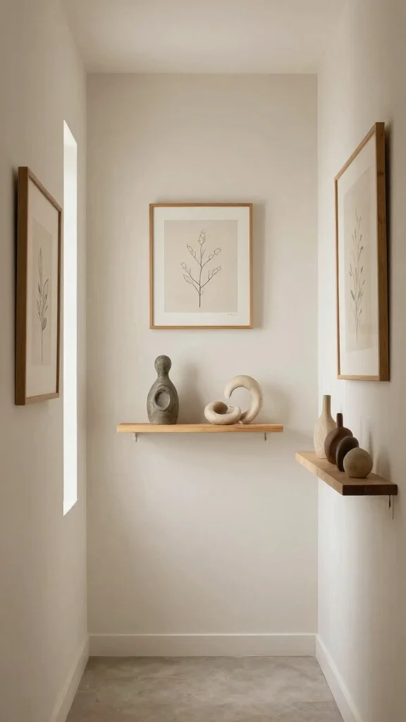 10 Japanese Style Hallway Ideas That Feel Peaceful and Intentional - 9. Harmonious Wall Decor 1