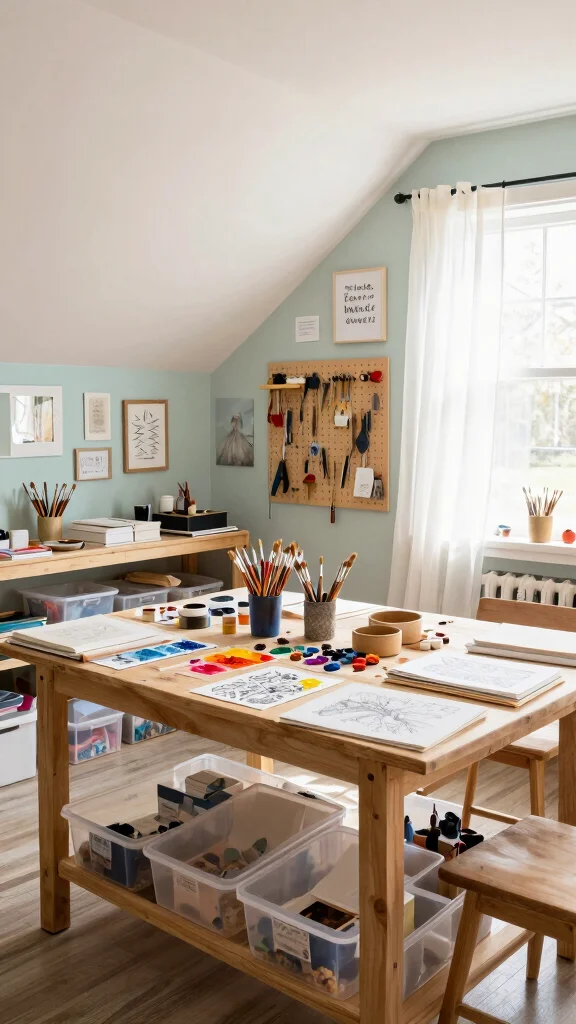10 Ways to Build the Perfect Attic Teen Hangout Space - 3. Arts and Crafts Studio 1