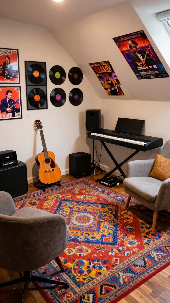 10 Ways to Build the Perfect Attic Teen Hangout Space - 6. Music Corner 1