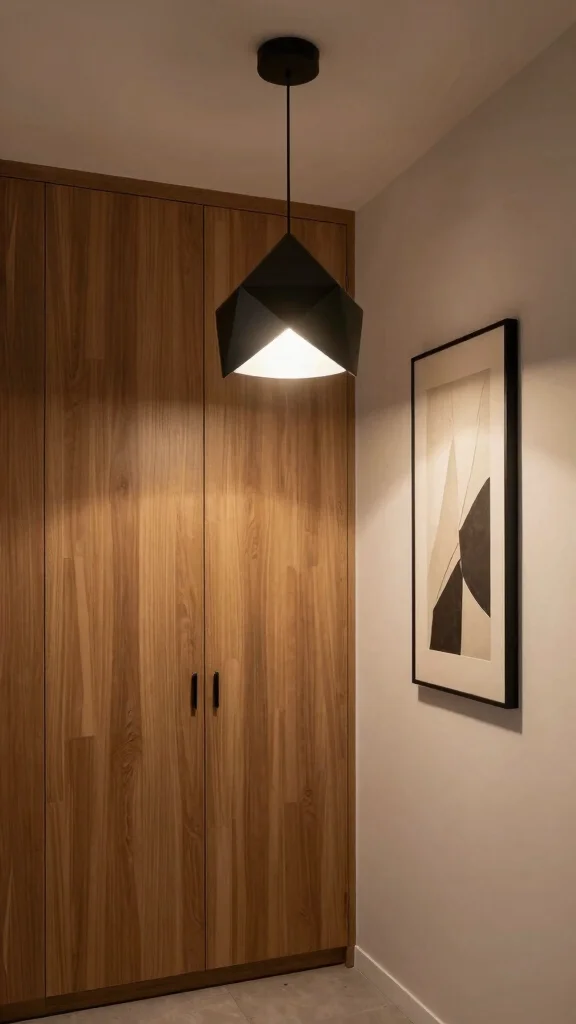 10 Ways to Style a Hallway Wardrobe for a Seamless Space-Smart Look - 4. Statement Lighting Fixtures 1