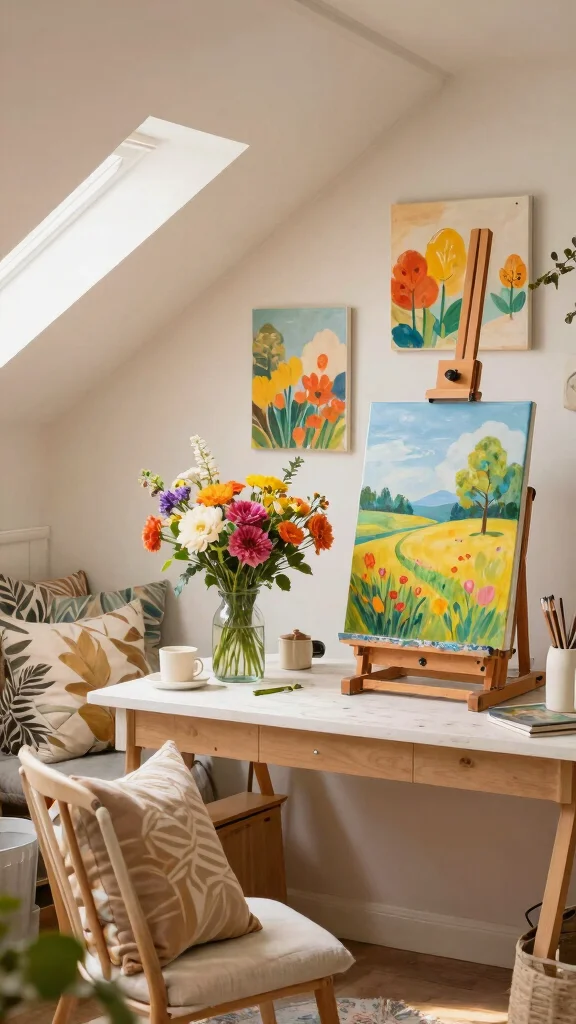 11 Attic Art Studio Ideas for a Creative Well-Lit Top-Floor Space - 11. Seasonal Decor Changes 1