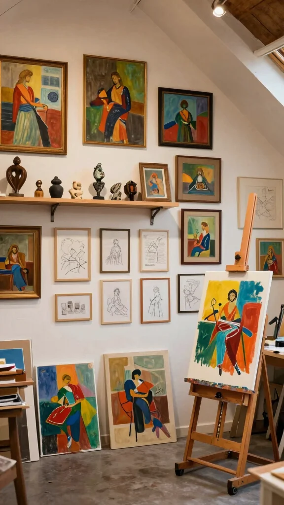 11 Attic Art Studio Ideas for a Creative Well-Lit Top-Floor Space - 5. Art Display Areas 1