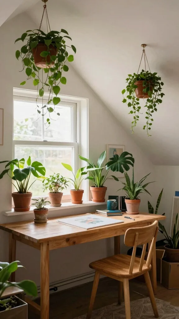 11 Attic Art Studio Ideas for a Creative Well-Lit Top-Floor Space - 9. Nature Elements 1