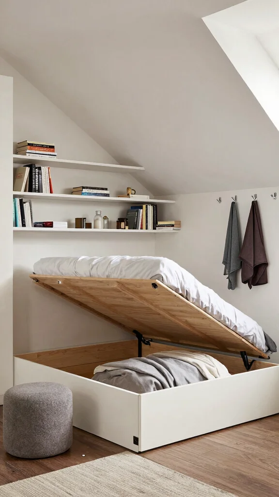 11 Attic Guest Bedroom Concepts for a Welcoming Comfortable Top-Floor Space - 11. Smart Storage Solutions 1