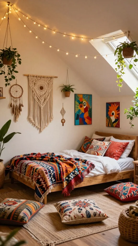 11 Attic Guest Bedroom Concepts for a Welcoming Comfortable Top-Floor Space - 2. Bohemian Haven 1