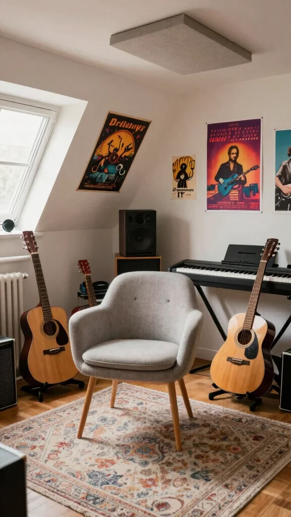 11 Attic Hangout Ideas That Transform a Forgotten Space Into a Cool Retreat - 8. Music Room 1