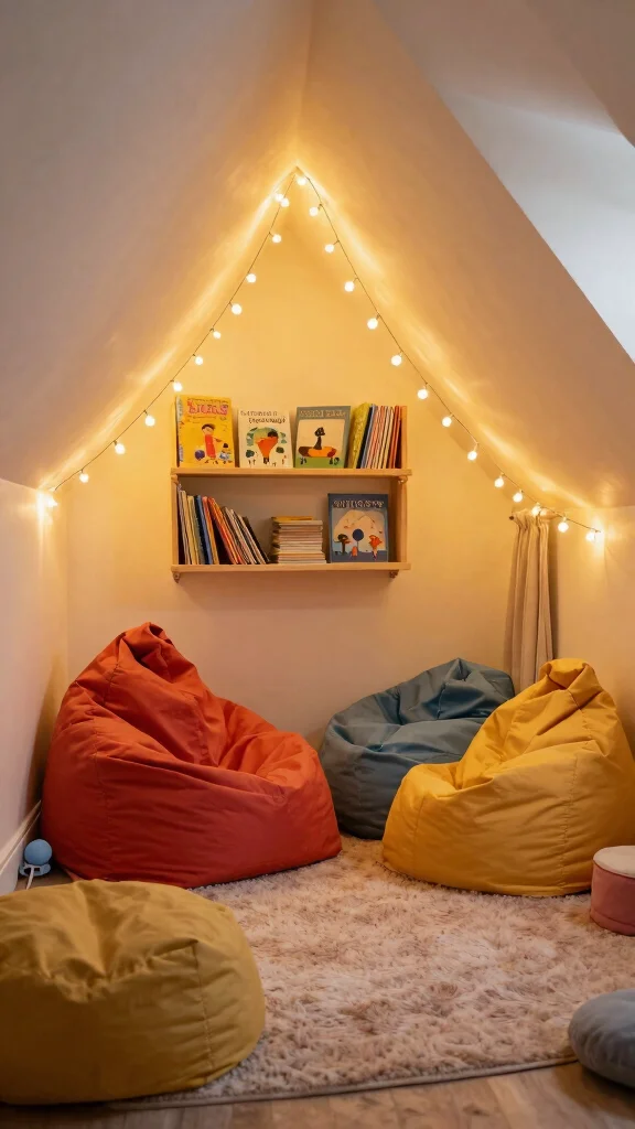 11 Attic Kids' Room Ideas for a Fun Safe Creative Top-Floor Space - 1. Create a Cozy Reading Nook 1