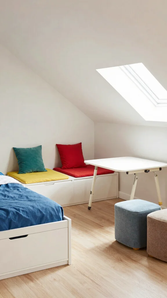 11 Attic Kids' Room Ideas for a Fun Safe Creative Top-Floor Space - 6. Space-Saving Furniture Solutions 1