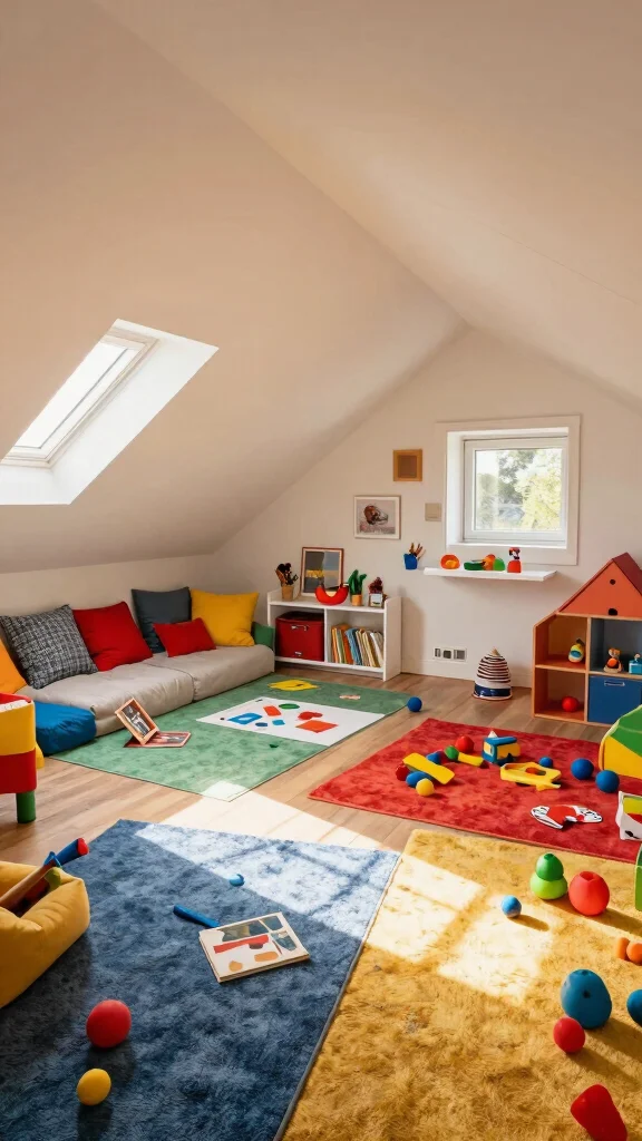 11 Attic Kids' Room Ideas for a Fun Safe Creative Top-Floor Space - 7. Playful Thematic Zones 1