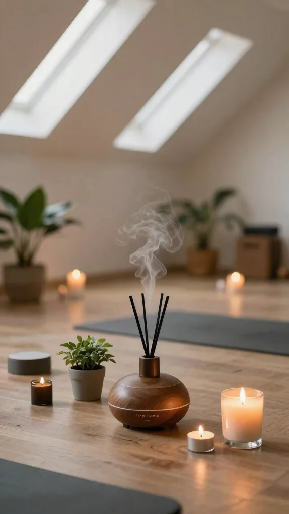 11 Attic Yoga Studio Ideas for a Calm Dedicated Top-Floor Practice Space - 11. Use Aromatherapy 1