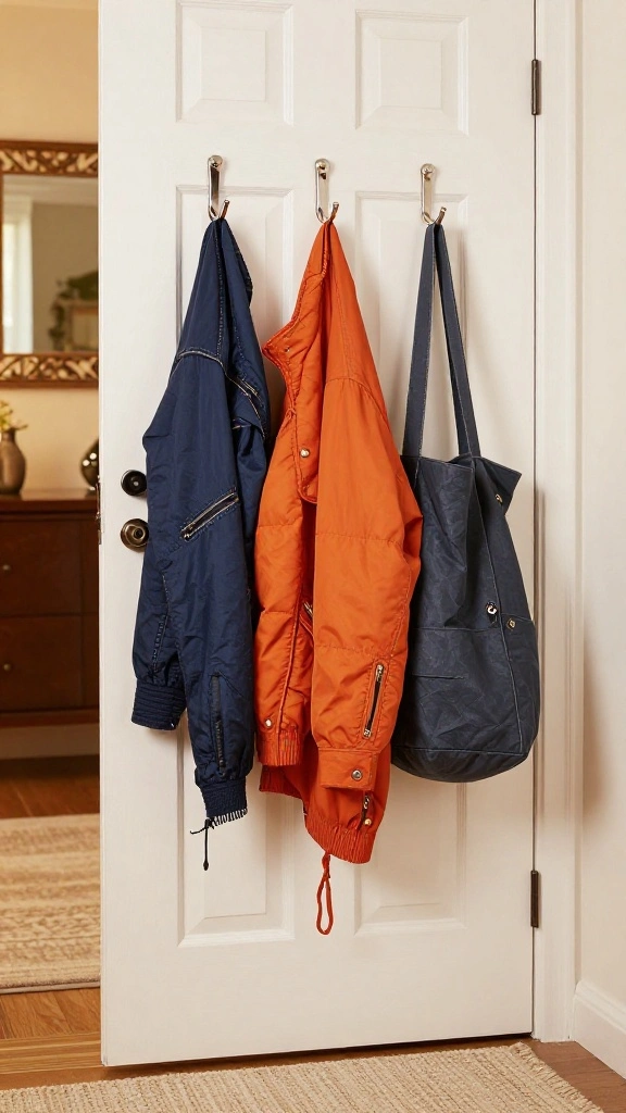 11 Entryway Coat Storage Ideas That Keep Every Jacket Tidy and Accessible - 2. Over-the-Door Hooks 1