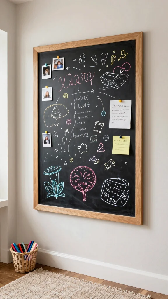 11 Entryway Ideas Without a Closet That Still Look Polished and Organised - 11. Interactive Chalkboard or Whiteboard 1