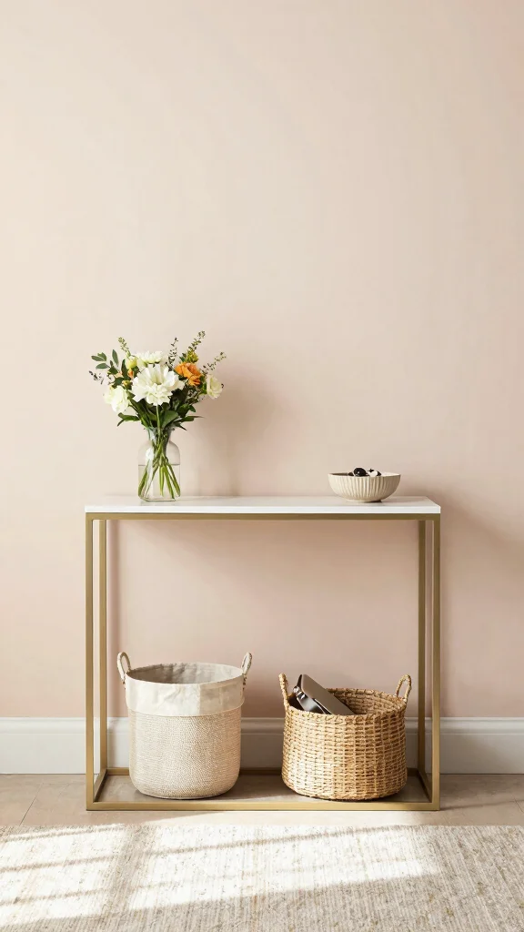 11 Entryway Ideas Without a Closet That Still Look Polished and Organised - 6. A Slim Console Table 1