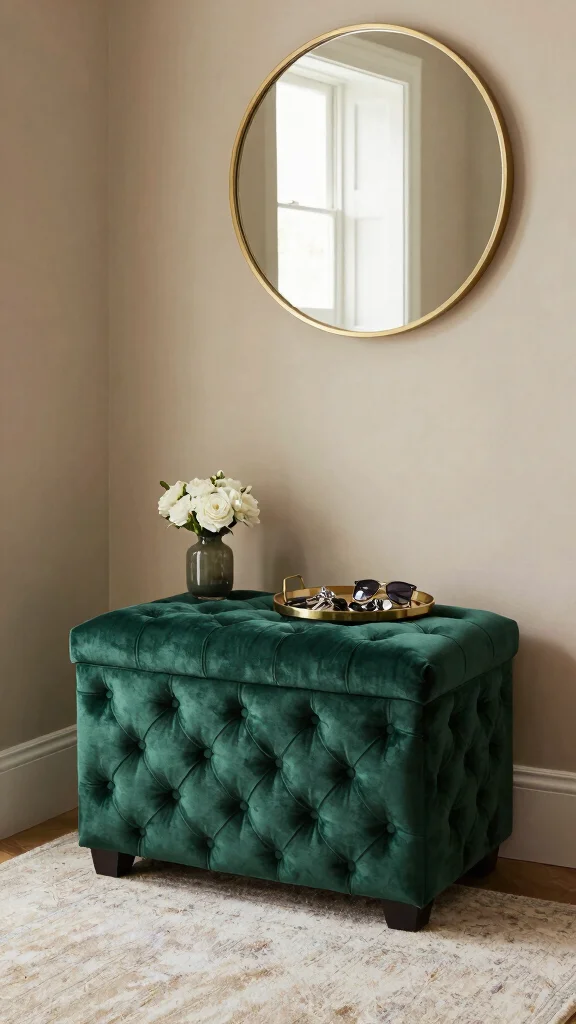 11 Entryway Ottoman Concepts for a Comfortable Flexible Seating Solution - 1. Tufted Elegance 1