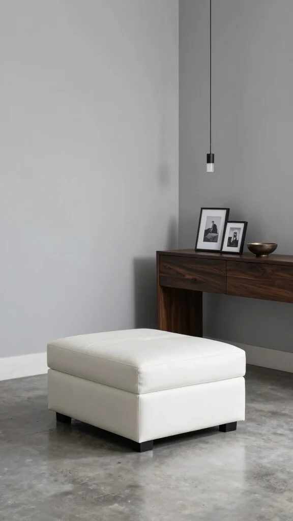 11 Entryway Ottoman Concepts for a Comfortable Flexible Seating Solution - 4. Modern Minimalism 1