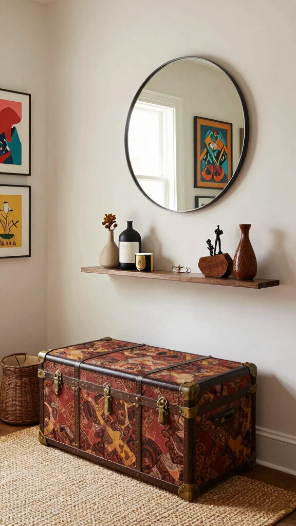 11 Entryway Ottoman Concepts for a Comfortable Flexible Seating Solution - 5. Vintage Touch 1
