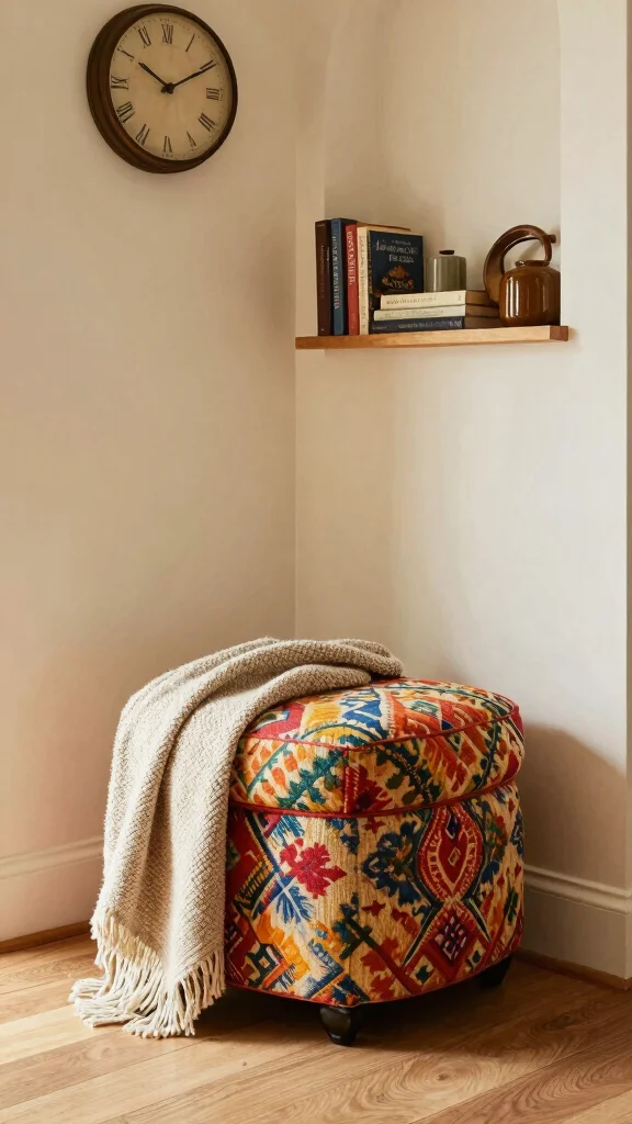 11 Entryway Ottoman Concepts for a Comfortable Flexible Seating Solution - 6. Fabric Fantasies 1