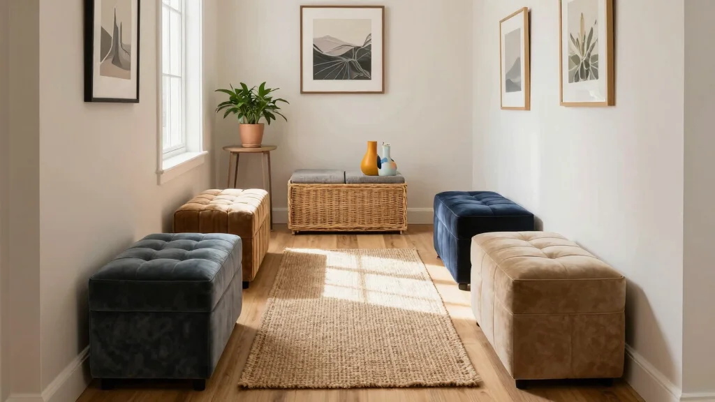 11 Entryway Ottoman Concepts for a Comfortable Flexible Seating Solution