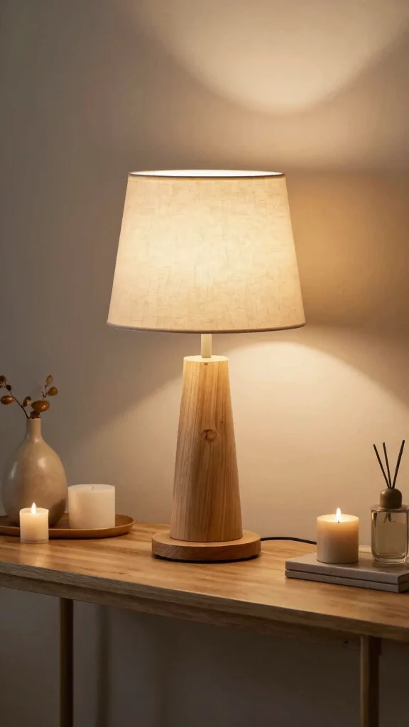 11 Entryway Table Styling Ideas for a Layered Curated Display - 5. Statement Lighting for Ambiance 1