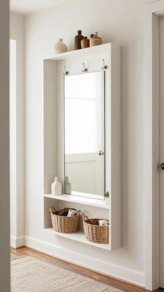 11 Hallway Cabinet Ideas for a Tidy Beautiful Entrance Storage - 11. Mirrors with Integrated Storage 1