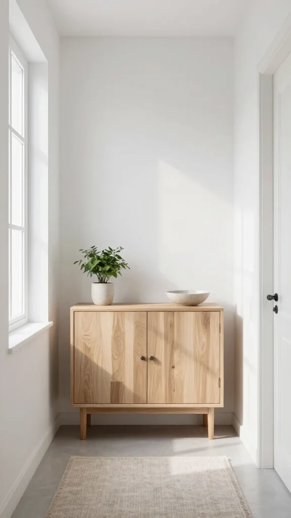 11 Hallway Cabinet Ideas for a Tidy Beautiful Entrance Storage - 5. Minimalist Scandinavian Design 1