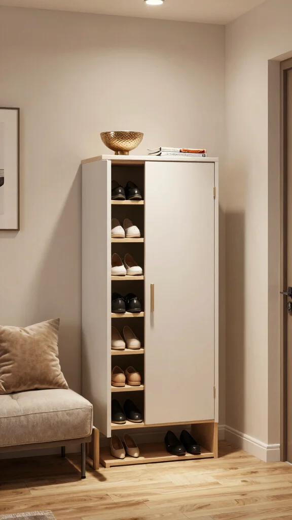 11 Hallway Cabinet Ideas for a Tidy Beautiful Entrance Storage - 7. Stylish Shoe Cabinets 1