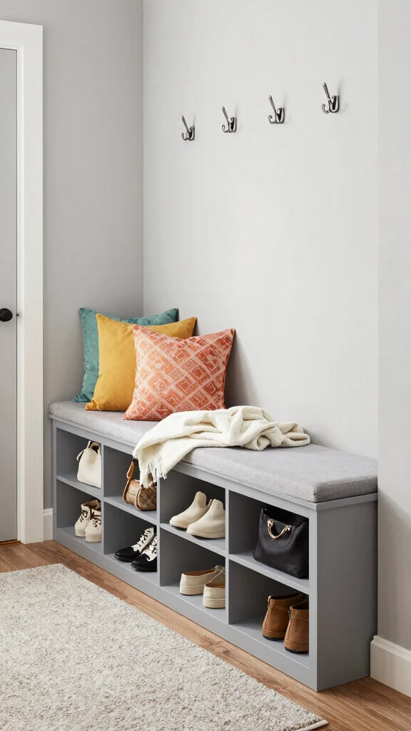 11 Hallway Cabinet Ideas for a Tidy Beautiful Entrance Storage - 8. Functional Bench With Storage 1