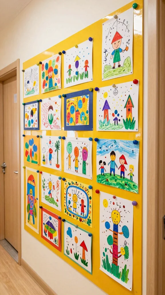 11 Hallway Kids Art Display Ideas for a Cheerful Personal Wall - 6. Magnetic Wall for Easy Display 1