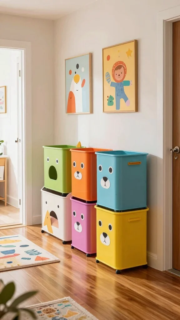 11 Hallway Kids Organization Ideas for a Tidy Family-Friendly Entrance - 11. Fun Storage Décor 1