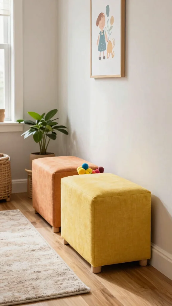 11 Hallway Kids Organization Ideas for a Tidy Family-Friendly Entrance - 6. Stylish Storage Ottomans 1