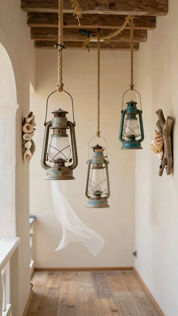 11 Hallway Pendant Lighting Ideas for a Dramatic Stylish Ceiling Statement - 11. Vintage Lanterns on Ropes 1