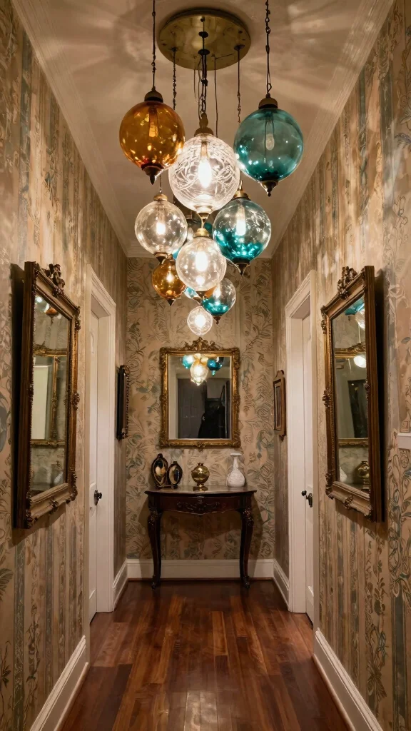 11 Hallway Pendant Lighting Ideas for a Dramatic Stylish Ceiling Statement - 2. Vintage Glass Orbs 1