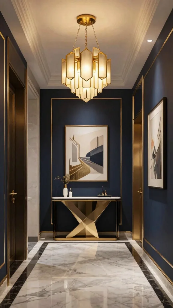 11 Hallway Pendant Lighting Ideas for a Dramatic Stylish Ceiling Statement - 3. Art Deco Elegance 1