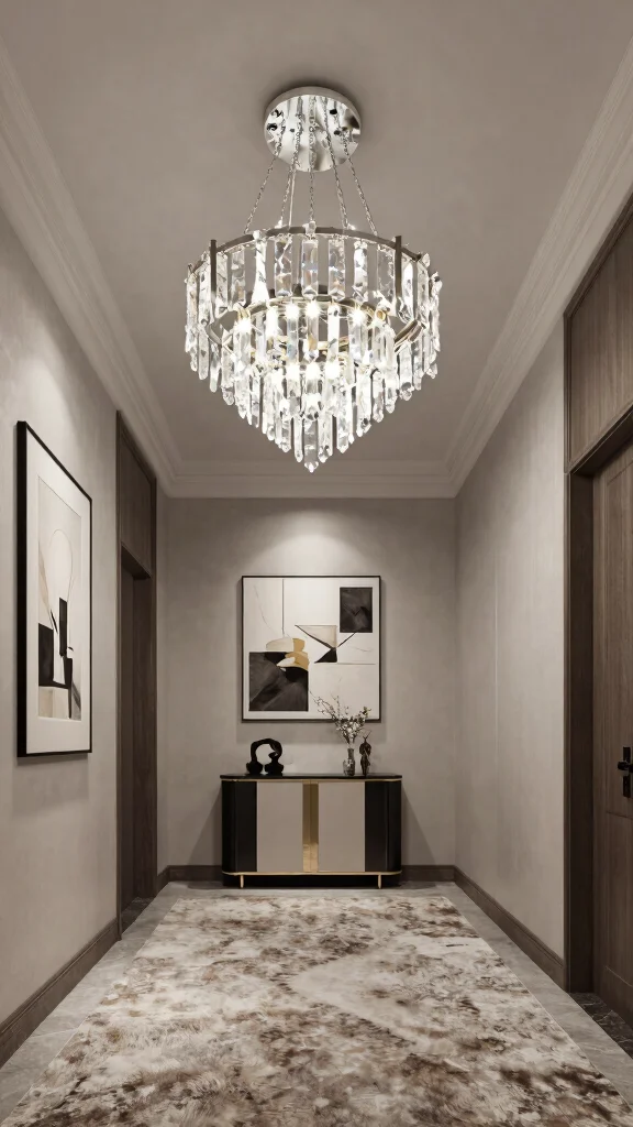 11 Hallway Pendant Lighting Ideas for a Dramatic Stylish Ceiling Statement - 8. Contemporary Crystal Chandeliers 1