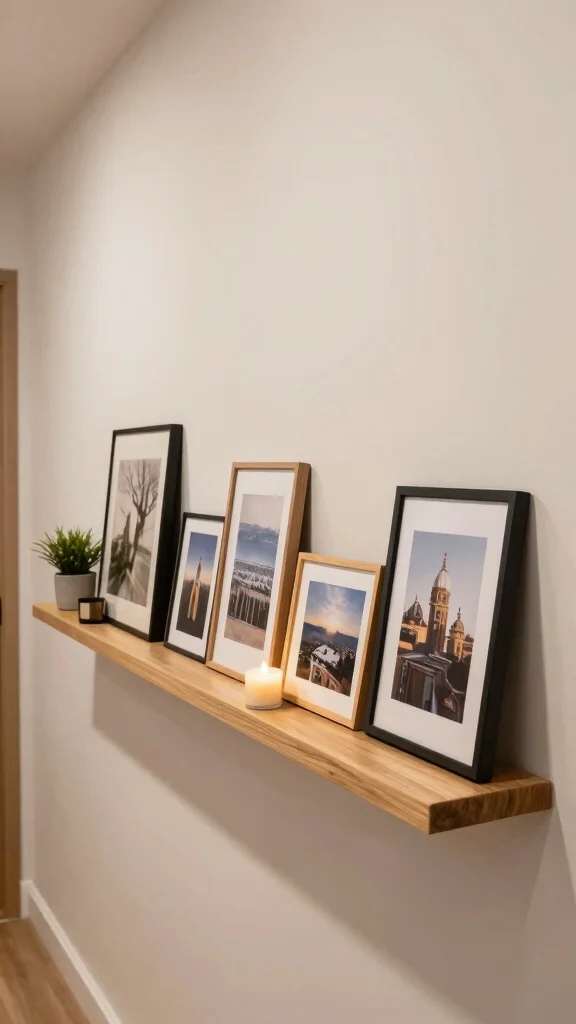 11 Hallway Picture Display Ideas for a Styled Personal Wall - 5. Create a Photo Ledge for Flexibility 1