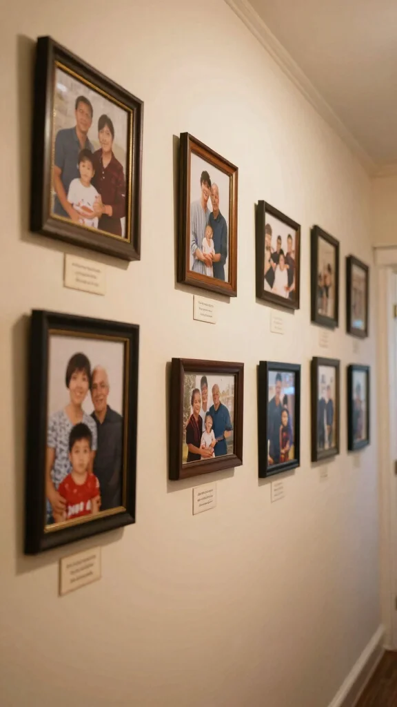 11 Hallway Picture Display Ideas for a Styled Personal Wall - 9. Create a Timeline of Memories 1