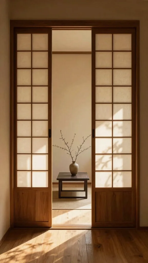 11 Japanese Style Entryway Ideas That Feel Peaceful and Intentional - 2. Shoji Screen Entry 1