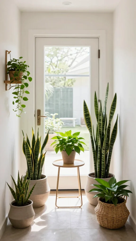 11 Japanese Style Entryway Ideas That Feel Peaceful and Intentional - 5. Indoor Plants for Calm 1