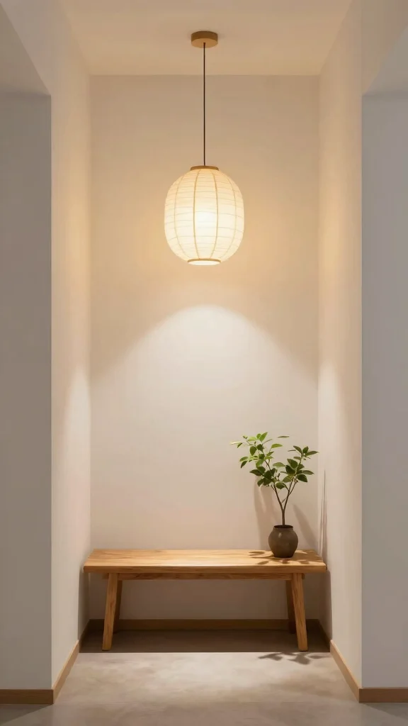 11 Japanese Style Entryway Ideas That Feel Peaceful and Intentional - 6. Simple Lighting Fixtures 1