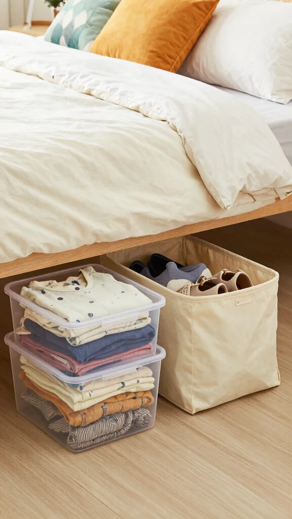 12 Attic Bedroom Storage Ideas That Work With Every Sloped Ceiling - 1. Under-Bed Storage Bins 1