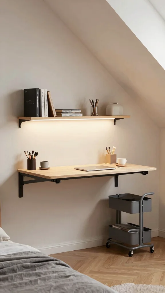 12 Attic Bedroom Storage Ideas That Work With Every Sloped Ceiling - 7. Space-Saving Desks 1