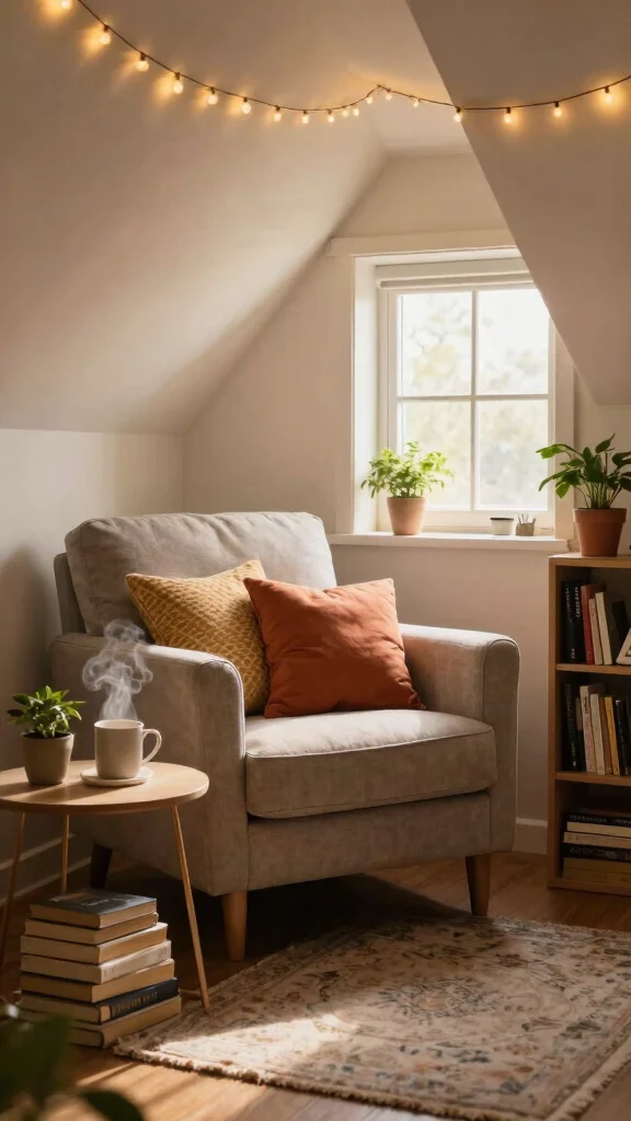 12 Attic Home Office Concepts That Make Working From the Top Floor Inspiring - 1. Cozy Reading Nook 1
