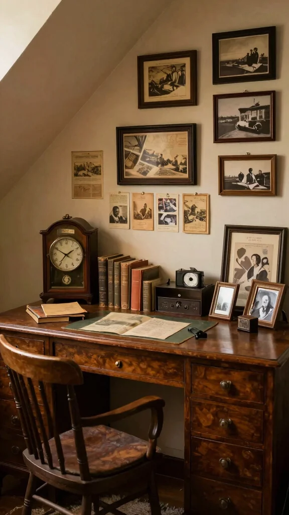 12 Attic Home Office Concepts That Make Working From the Top Floor Inspiring - 10. Vintage Flair 1
