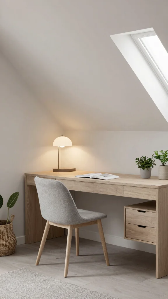 12 Attic Home Office Concepts That Make Working From the Top Floor Inspiring - 6. Scandinavian Serenity 1