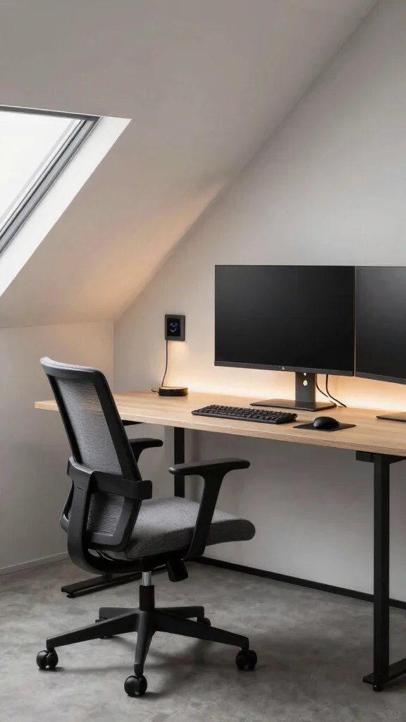 12 Attic Home Office Concepts That Make Working From the Top Floor Inspiring - 9. Tech-Savvy Space 1