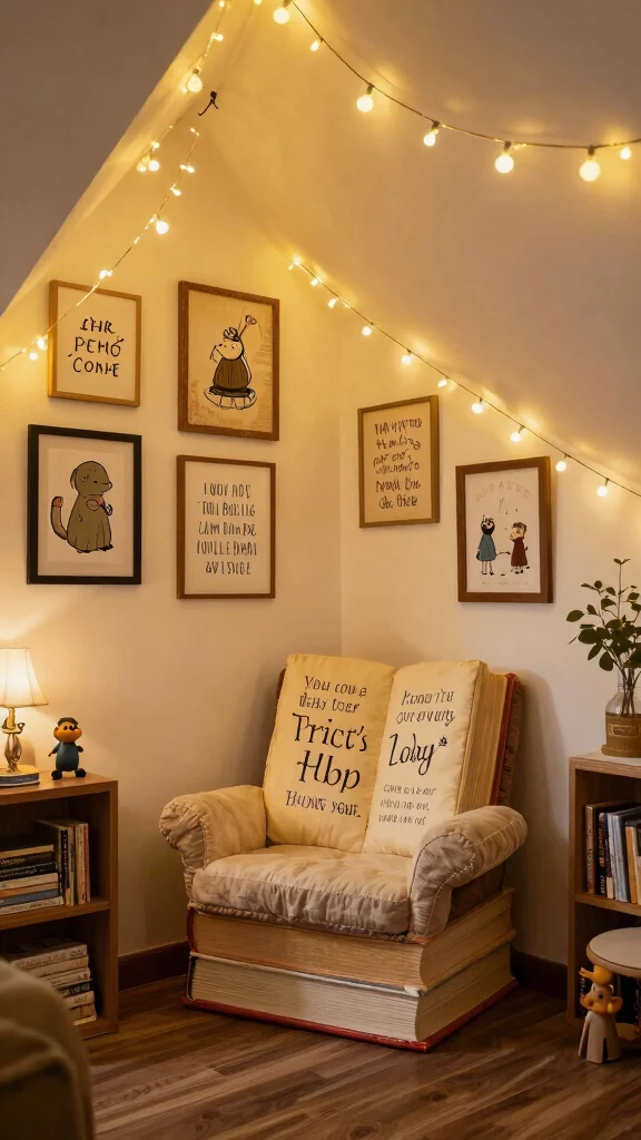 12 Attic Library Concepts for a Bookworm's Dream Top-Floor Reading Retreat - 7. Whimsical Decor Accents 1