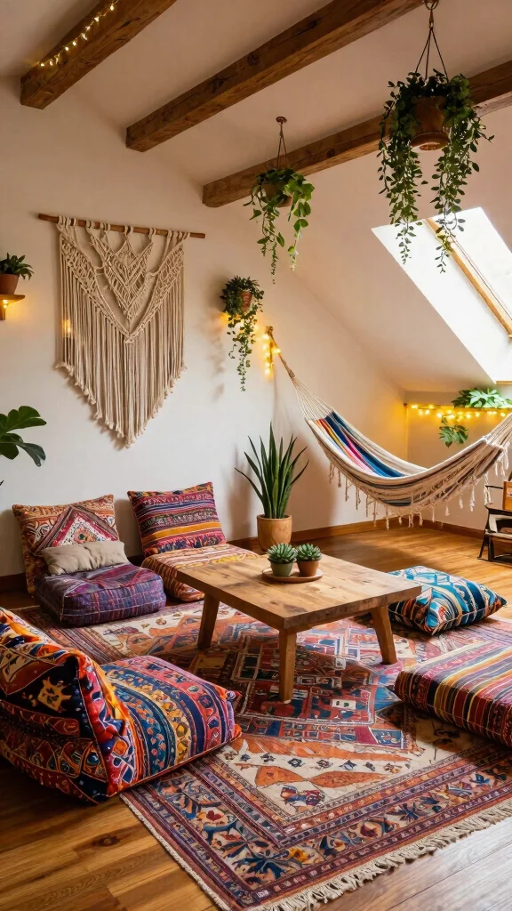 12 Attic Lounge Concepts That Transform Your Top Floor Into a Relaxed Escape - 1. Bohemian Bliss 1