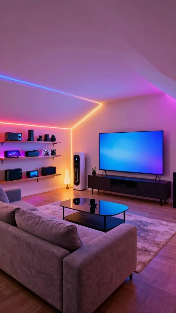 12 Attic Lounge Concepts That Transform Your Top Floor Into a Relaxed Escape - 9. Tech-Friendly Lounge 1