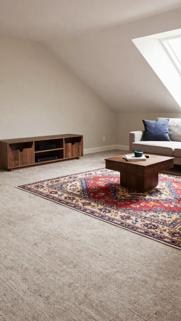 12 Attic Media Room Ideas for a Sleek Immersive Entertainment Space - 11. Comfortable Flooring Options 1